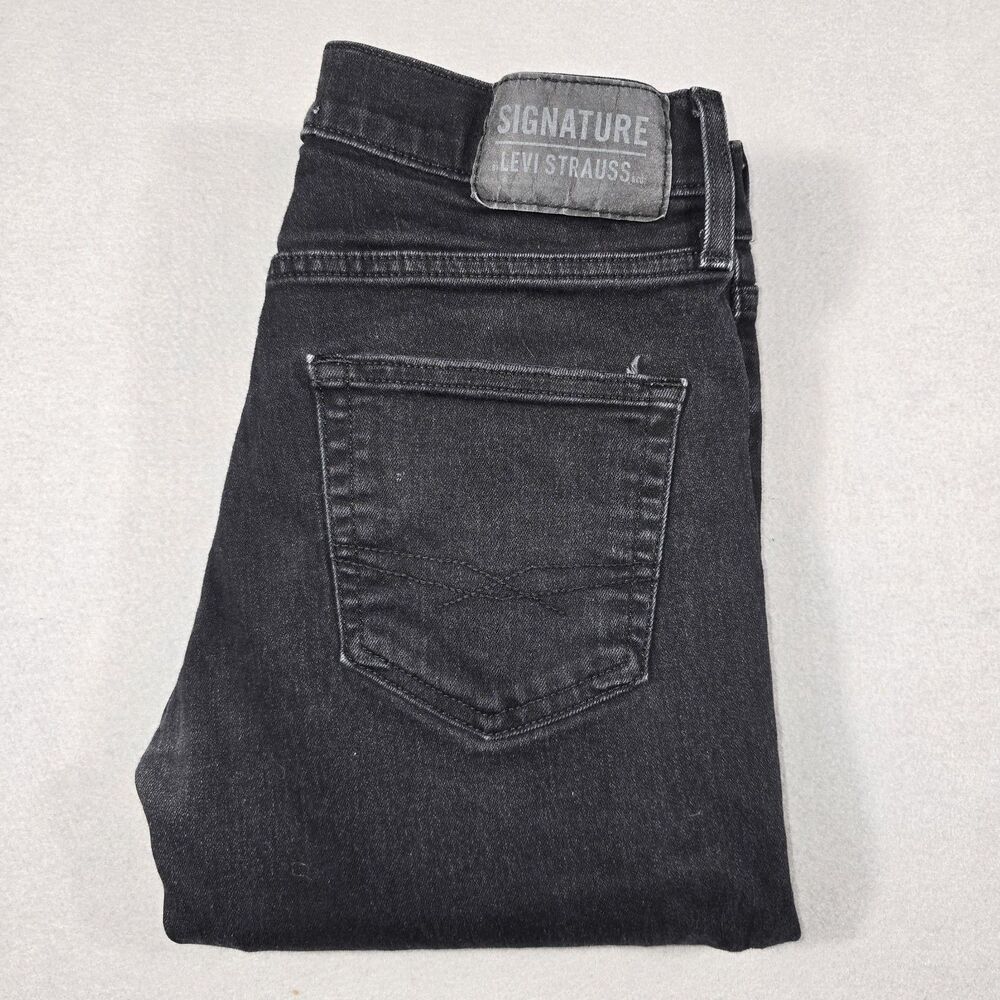 Signature By Levi Strauss Slim Fit Men's Jeans Size 29x30 Black Denim